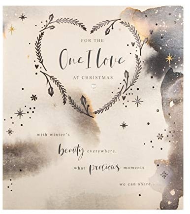 Hallmark Weihnachtskarte für die One I Love From Hallmark – Modernes marmoriertes Metallic-Tinten-Design