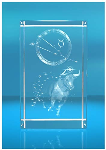 ELUNO 3D Glasquader I Sternzeichen PRO I Motiv: Stier