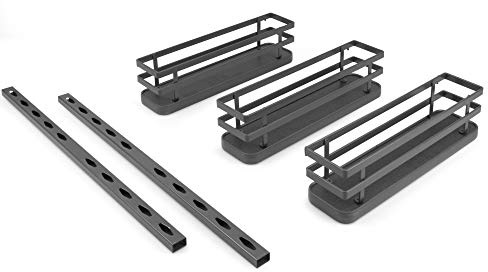 Emuca - Support à épices avec 3 étagères pour Meubles de Cuisine, étagère Mural pour Pots à épices, Acier, Gris Anthracite.