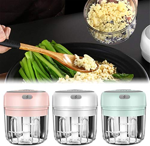 T.Y.G.F Mini Hachoir Électrique, 250ML Électrique Robot Culinaire Portable avec 3 Lames Tranchantes Hachoir Alimentaire Processeur de Hachoir pour Aliments pour Bébé, Viande, Oignon