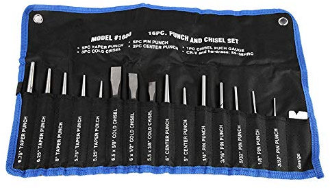 Dioche 16Pcs Steel Pin and Center Punch Set, Ideal for Metal & Masonry Carving Heat Treatment Steel, Strong Impact Bearing Capacity, Improve Work Efficiency