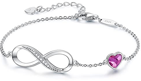 LOUISA SECRET Bracciale Donna Argento 925 Braccialetto Infinito Bracciali Cuore Gioielli Regalo Natale Compleanno Festa Della Mamma per Moglie Amiche Amica