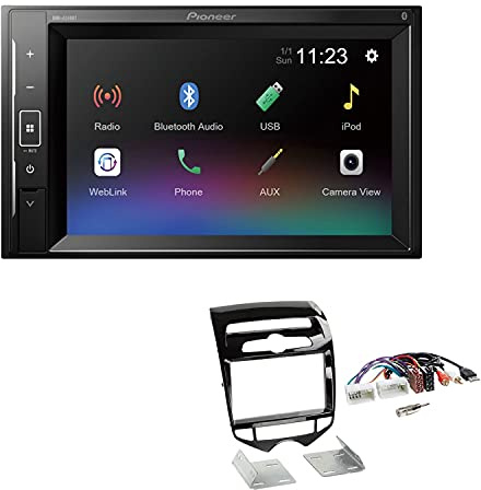 Pioneer DMH-A240BT 2-DIN Autoradio Bluetooth USB passend für Hyundai IX20 ab 2010 Klavierlack schwarz