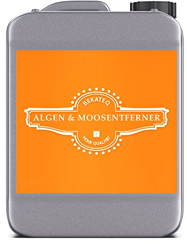 Algenreiniger 2,5L Set mit Sprühflasche und Vliestuch - Moosreiniger & Algenentferner für Pool, Whirlpool, Fliesen, Stein, Dach, Klinker, Fassade - Reiniger chlorfrei & säurefrei - BEKATEQ BE-509
