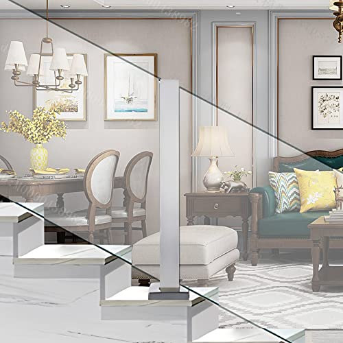 MLYYJH Poste Cristal Barandillas Escaleras Interiores Soportes de Vidrio Balcón/Pasillo/Exterior/Valla de Loft Abrazaderas de Panel de 10 mm/ 12 mm de Espesor, Astilla Impermeable la Seguridad Metal