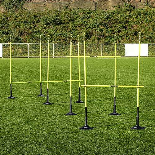 FORZA Pali Slalom | Attrezzatura Sportiva per Allenamenti | Attrezzatura Calcio | Kit di Agilità & velocità per Uomini Donne E Bambini | Ostacoli Allenamento Calcio (1,2m, con Base in Gomma)