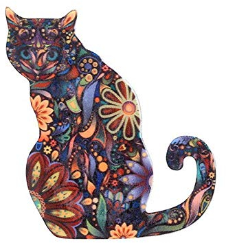 1X Brosche Bunte Katze Acryl Anstecknadel Emaille Pin Brosche Schmuck Corsage Knopf Kleid Schal Schal Clip Tasche Ornament