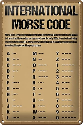 Blechschild 20x30cm gewölbt international Morse code Schild