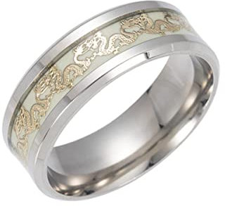 YAHOYA Bague en Acier Inoxydable en Titane Lumineux Dragon Chinois pour Femmes Accessoires pour Hommes ##39;Anneaux Dragon Domineering