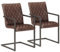 vidaXL Freischwinger 2 STK., Schwingstuhl mit Armlehnen, Esszimmerstuhl Metallrahmen, Essstuhl Küchenstuhl Stuhl Esszimmer Küche, Retro-Design, Braun Echtleder