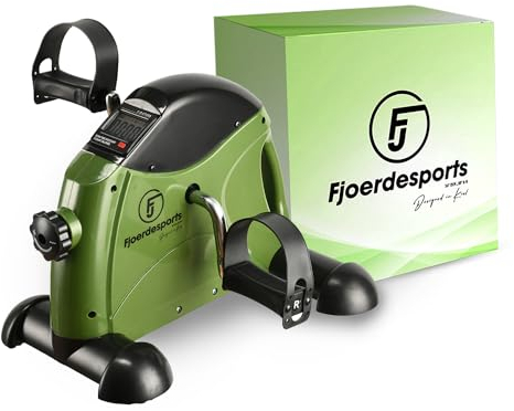 Fjoerdesports Mini-Heimtrainer, Arm- und Beintrainer, Bewegungstrainer, 2 in 1, mit Trainingsdisplay, Hometrainer, verschiedene Widerstandsstufen, Ausdauertraining (41 x 40 x 30,6 cm cm) (Olivgrün)