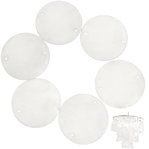EXCEART Muscheln Flach 200 Stück Dekorative Muschelstücke Mini- Perlen-Türvorhänge Farbige Perlen Capiz-Windspiele DIY-Traumfänger-Set Perlmutt Runde Natürliche Muscheln Anhänger