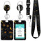 DUOUPA Ausweishülle mit Band, Ausziehbarer Schlüsselanhänger Badge Holder, Schlüsselband mit Karabiner für Frauen, Lehrer, Krankenschwester, Doktor, Student(Goldener Stern)
