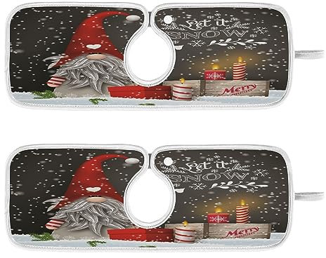 Küchenarmaturmatte, saugfähig, waschbar, Spritzschutz, Küchenarmatur, Abtropfmatte, Küchenhelfer, klein, 35,6 x 12,7 cm, Weihnachten Let It Snow, 2 Stück