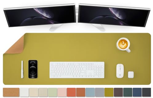 Grand sous-main en liège – 120 x 43,2 cm – Idéal pour le bureau et la maison – Idéal pour un grand tapis de souris et sous-main sur un bureau (vert olive)