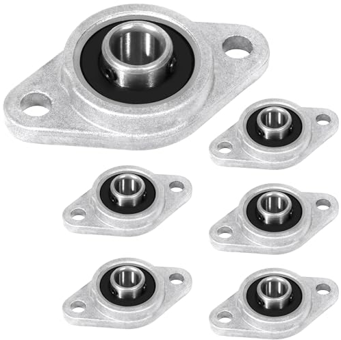Flanschlager KFL08 Stehlager, 6 Stück Flanschlager Selbstausrichtend Stehlager Rhombische, Zinklegierung Kugellager Lagerblock, für Achse Welle Maschine, 3D Drucker, 8 mm Durchmesser