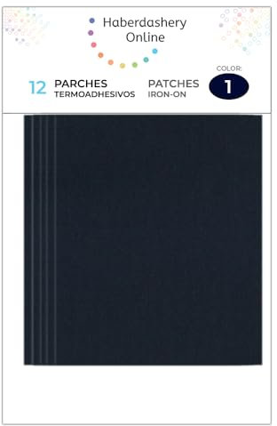 12 Navy Blue Iron-On Patches, Iron-On Repair Fabric for Indoor and Outdoor Decoration Kit, 8.5 x 10 cm