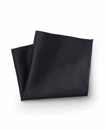THE SAVILE ROW COMPANY LONDON Herren-Einstecktuch aus Seide – Schwarzer Twill