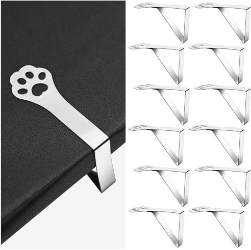 CYYSHR Lot de 12 pinces à nappe en acier inoxydable pour extérieur, table de jardin, restaurant, table à manger familiale, hauteur 4,5 cm