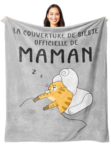 Juratar Cadeaux Noël, Cadeaux Maman,Cadeau Anniversaire Maman, Cadeau Fête des Mères, 62 * 52IN Personnalisé Plaid Couverture Polaire