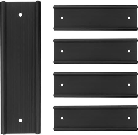 Dnyta 5pcs Nameplate Holder Wall or Door Wall Mount Name Plate Holder Name Plates for Doors Meeting Room or Office 8 x 2 (Black)