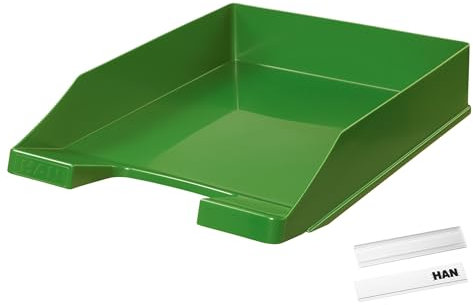 Briefablage Klassik inkl. Schildchen 1021, je 10 STÜCK, Moderne und stapelbare Ablage im frischen Design bis Format A4/C4, 1027-X-05, Grün