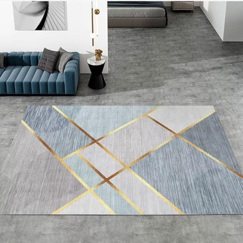 Alfombras Niño Adornos Salon Alfombras La alfombra de la sala de estar de la decoración de la línea de diseño geométrico azul púrpura se puede personalizar antideslizante Alfombra Silla Gaming 200X30