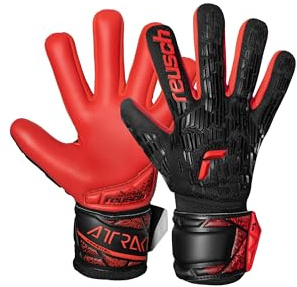 Reusch Torwarthandschuhe Kinder | starker Grip & ergonomische Passform | robust & atmungsaktiv, für Training & Spiel, für Naturrasen & Kunstrasen, Größe 4-8, Attrakt Freegel Silver NC Junior