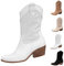 Generico Stivali Camperos Donna Invernali Western Tronchetti Tacco Medio Stivali Texani Donna con Tacco Bassi Stivaletti a Metà Polpaccio Stivaletti Donna Stivaletto da Cowboy Cowgirl Cerniera Boots