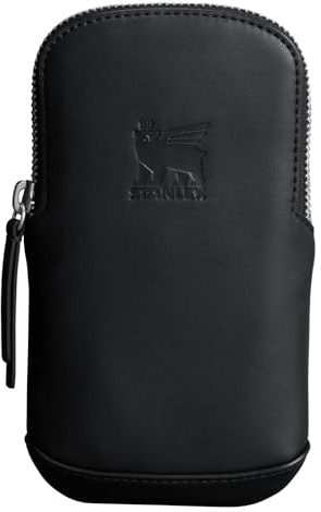 STANLEY Cross Bottle Essentials Case Midi | Phone, Wallet, Keys Holder for Water Bottle | Faux Leather Accessory Pouch for Carry All Strap | Tumbler Cup Accessories | BPA-Free | Black