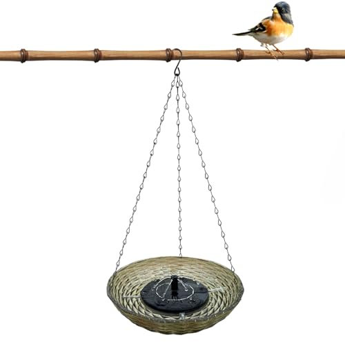 ycezw Fuente de alimentación solar para pájaros, bebedero para pájaros, fuente de baño para pájaros, fuente solar para colibrí, fuente de baño de pájaros para terraza, patio, terraza