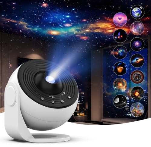 Galaxy Projector Pro for Bedroom,13 in 1 Planetarium Star Projector with Solar System & Constellation,Ceiling Night Light with Timer,LED Space Galaxy Lamp Bedroom Room Decor for Adults Kids