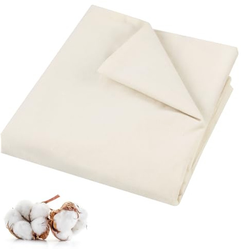 100% Baumwoll-Musselin-Stoff, 160 cm x 2 m, ungebleichter Stoff, Meterware | Mittleres Gewicht, pflegeleicht, Stoff zum Nähen von Stickereien, Kleidungsstücken, Bastelmaterial, Bekleidungstuch