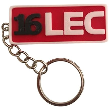 Portachiavi F1 Charles Leclerc 16 idea regalo F1, bianco, S