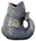 Blue Reactive Glaze Fish Glug Jug 15x17x8cm Ceramic Speckled Vase Water Pitcher Carafe