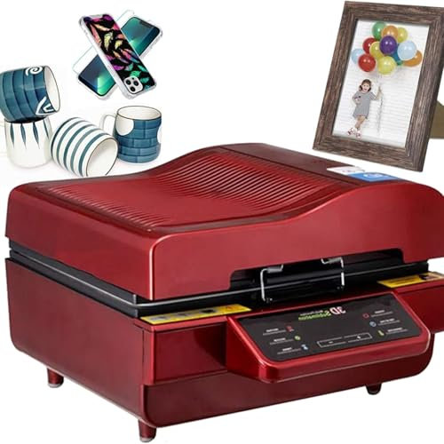 YZRDCXM Presse à Chaud, kit Multifonction, Four à Vide for Sublimation 3D, Presse à Chaud 2800 W, for Coques de téléphone, Tasses, Assiettes et Feuilles métalliques.(Red)