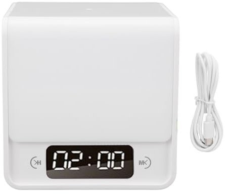 Segrehy LED Cube Nachtlicht Uhr wiederaufladbare dimmbare 3 Farbtemperatur einstellbare tragbare Nachtleuchte mit Uhr für Schlafzimmer Camping ABS -Material 3600 -mAh -Akku enthalten