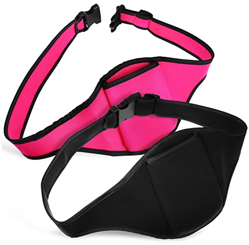 iplusmile 2piezas Bolsa de Cintura para Micrófonos Cinturón Portamicrófono Cinturón Transmisor de Micrófono para Gimnasio Color Negro Material Resistente Mediano