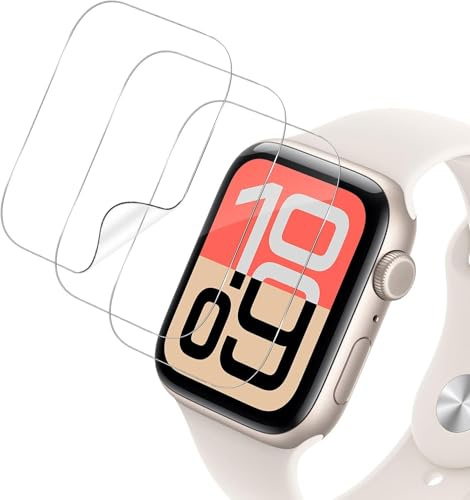 HidWee Protection Écran Compatible avec Apple Watch SE 3 40mm, 3 Pièces Protection D'écran en TPU Flexible HD Sans Bulles [Pas le verre], [3D Couverture Complète] Anti-Huile/Anti-Rayures Film