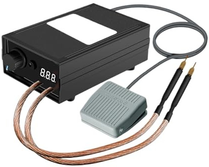 Portable Spot Welder, 8000W High Power Black Foot Spot Welder Can Weld 0.3mm,Handheld