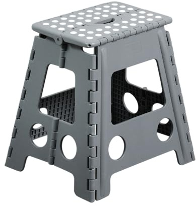 KESPER | Sitzhocker faltbar, Material: Kunststoff, Maße: 31 x 22 x 39 cm, Farbe: Grau, belastbar bis 110 kg | 70835