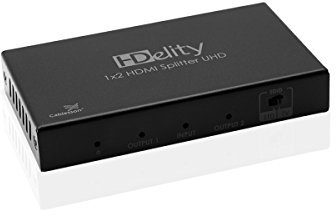 Cablesson HDelity 1 x 2 HDMI 2.0 Splitter (1 input 2 output) WITH EDID (18G) - Active amplifier - Ultra HD, UHD, 4k, HDR, 3D and ARC. For PS3/PS4, XboX One/360, BluRay, DVD, HDTV, Gaming and Projector