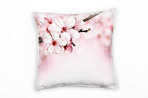 Paul Sinus Art Blumen, Macro, rosa, Kirschblüten, Frühling Deko Kissen 40x40cm für Couch Sofa Lounge Zierkissen - Dekoration zum Wohlfühlen