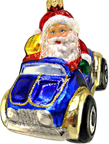 Hanco Weihnachtsmann im Auto Design 2630.03 - Christbaumschmuck aus Glas