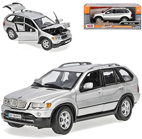 B*M*W X5 E53 Silber SUV 1999-2006 1/24 Motormax Modell Auto mit individiuellem Wunschkennzeichen