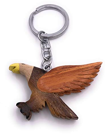 H-Customs Seeadler Adler Eule Vogel Holz Edel Handmade Schlüsselanhänger Anhänger