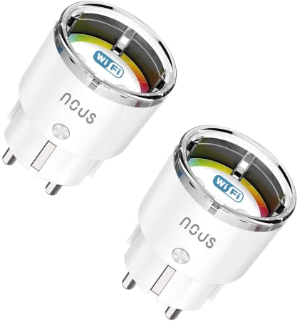 Intelligente NOUS A1 Wifi Steckdose mit Stromverbrauch, Stromzähler für Steckdose WLAN, Smarte Steckdose WiFi socket, WLAN Steckdose, Steuerbar über Alexa Zubehör Smart Home, Only 2.4GHz WiFi, 16A