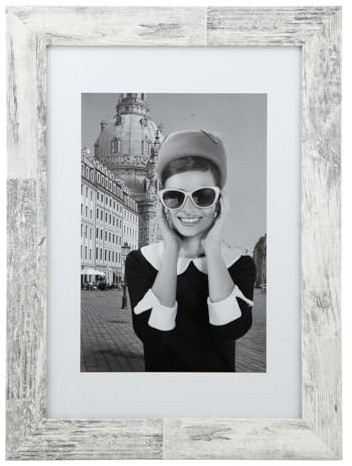 IDEAL TREND Hollywood Holz Bilderrahmen Foto Rahmen Family Picture Frames: Farbe: Weiß | Format: 13x18