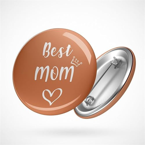 Huuraa Button Best Mom Geschenk Ansteck Pin Größe 59mm Best Mom Geschenkidee