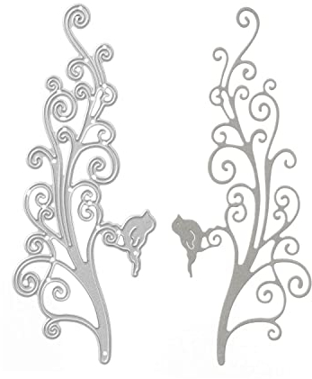 Stanzenshop Stanzschablone Zweig mit einem Vogel, Stanzschablonen Tiere, Stanzformen, Schablonen, Scrapbooking, Kartenherstellung, DIY, Prägeschablonen